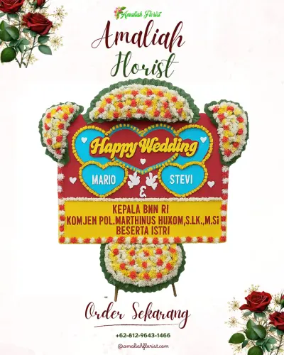 Karangan Papan Bunga Pernikahan di Gaung Baru